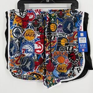 Ultra Game NBA All Over Print Mesh Shorts Mens XL Basketball Team Logo Collage